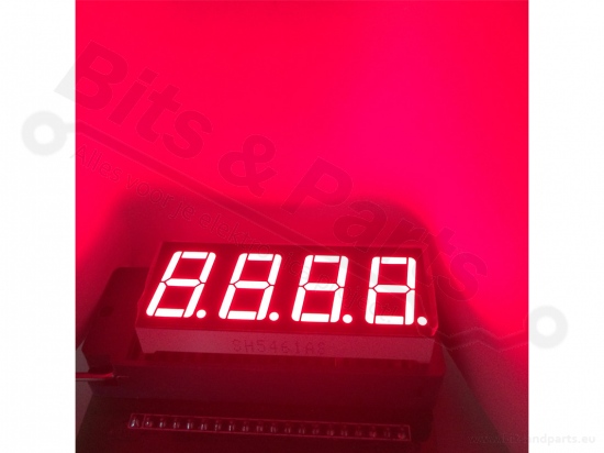 Digit display LED 7-segments 1.4cm red - 4-way common cathode
